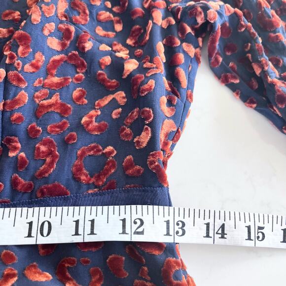 Boden black georgette brown velvet animal print silk blend midi dress 2P - Picture 9 of 11